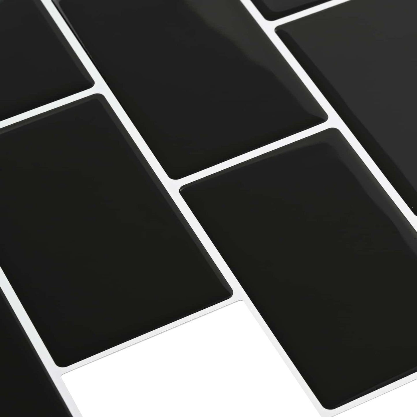 Subway Tile 20 pcs Black 30 x 30 cm Polyurethane and PET