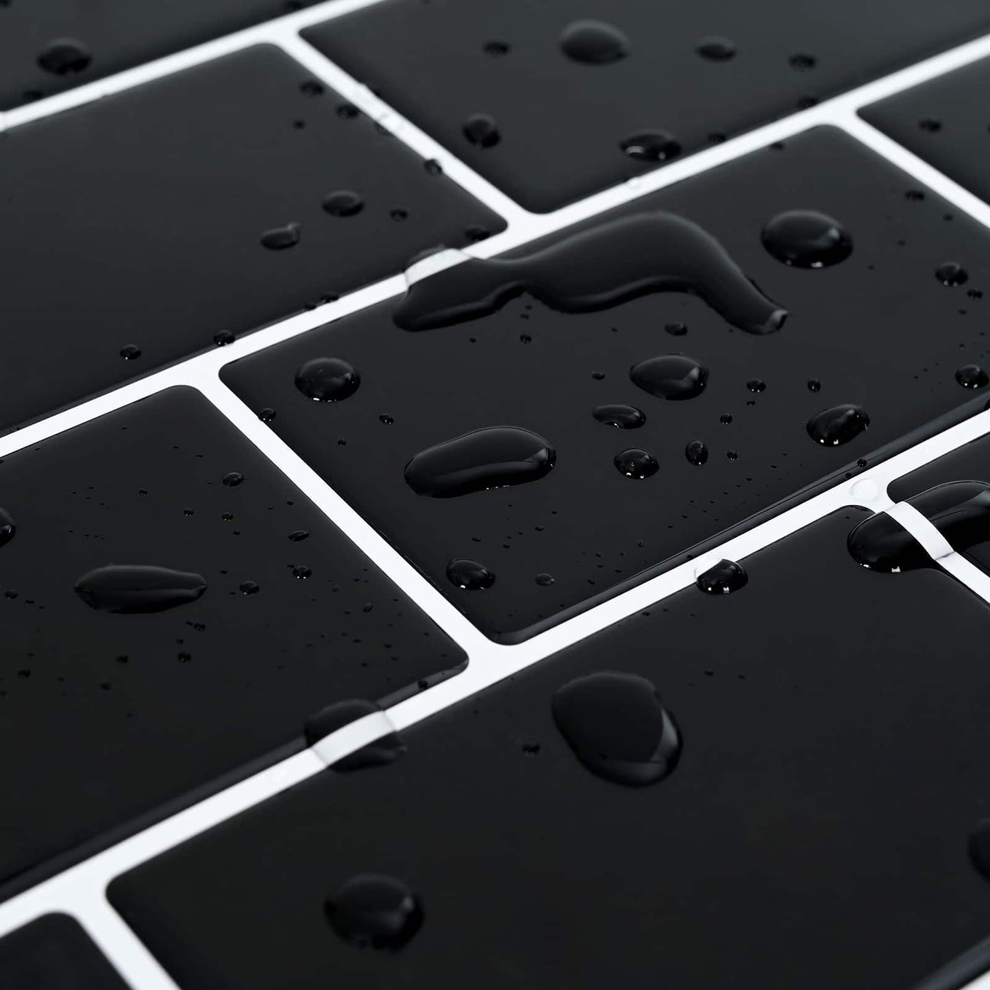 Subway Tile 50 pcs Black 30 x 30 cm Polyurethane and PET