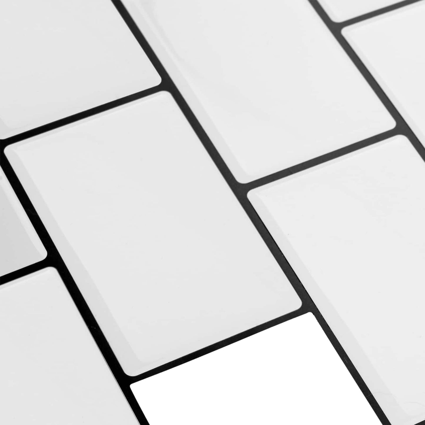 Subway Tile 10 pcs White Black 30 x 30 cm Polyurethane and PET