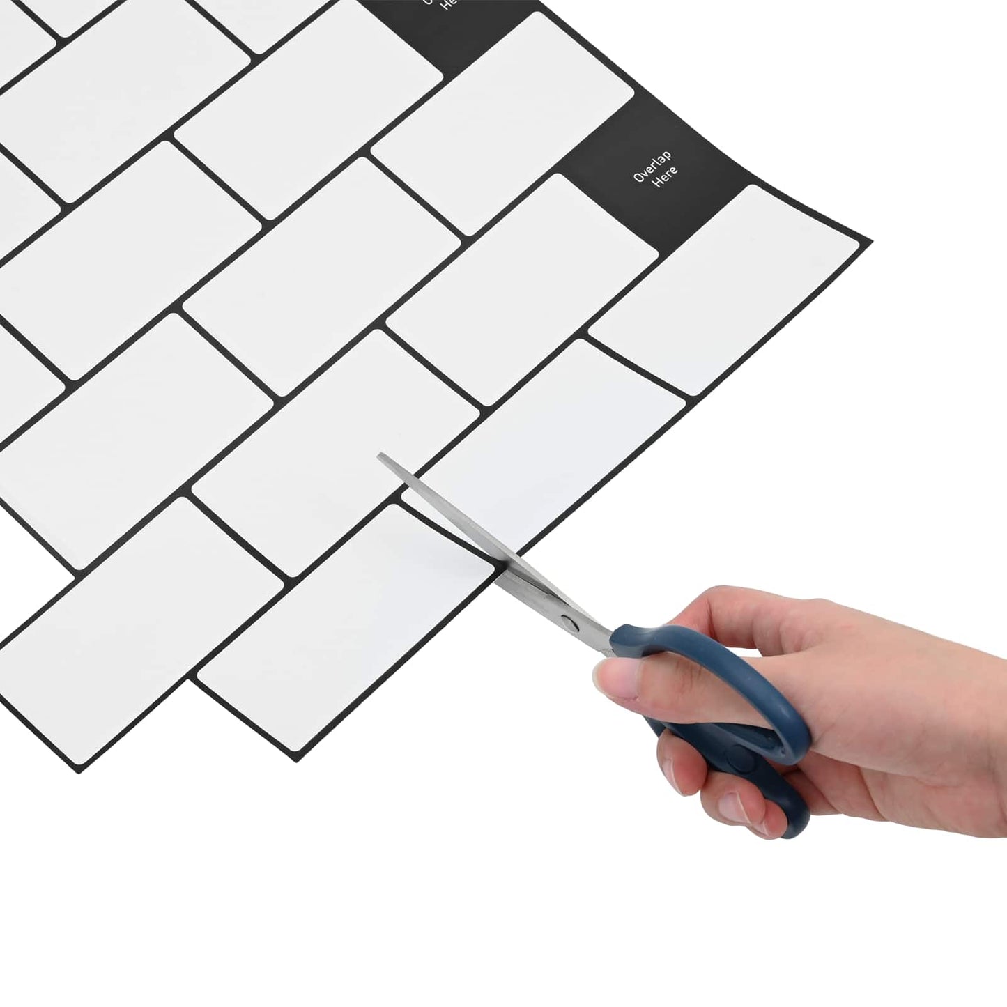 Subway Tile 20 pcs White Black 30 x 30 cm Polyurethane and PET