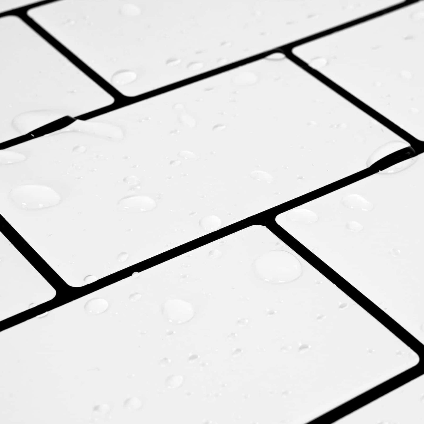 Subway Tile 50 pcs White Black 30 x 30 cm Polyurethane and PET