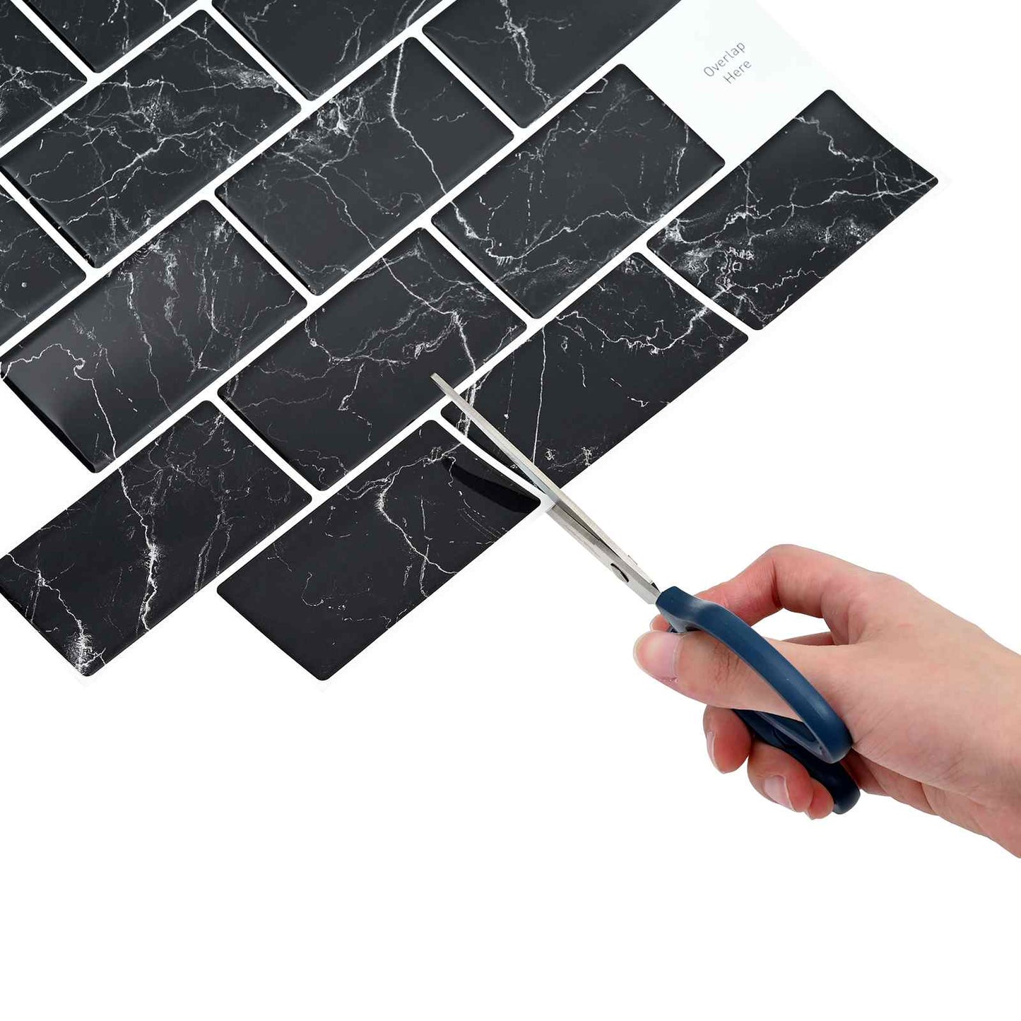 Subway Tile 50 pcs Black Marble 30 x 30 cm Polyurethane and PET