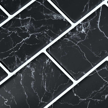 Subway Tile 50 pcs Black Marble 30 x 30 cm Polyurethane and PET