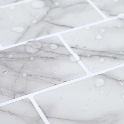 Subway Tile 20 pcs White Marble 30 x 30 cm Polyurethane and PET