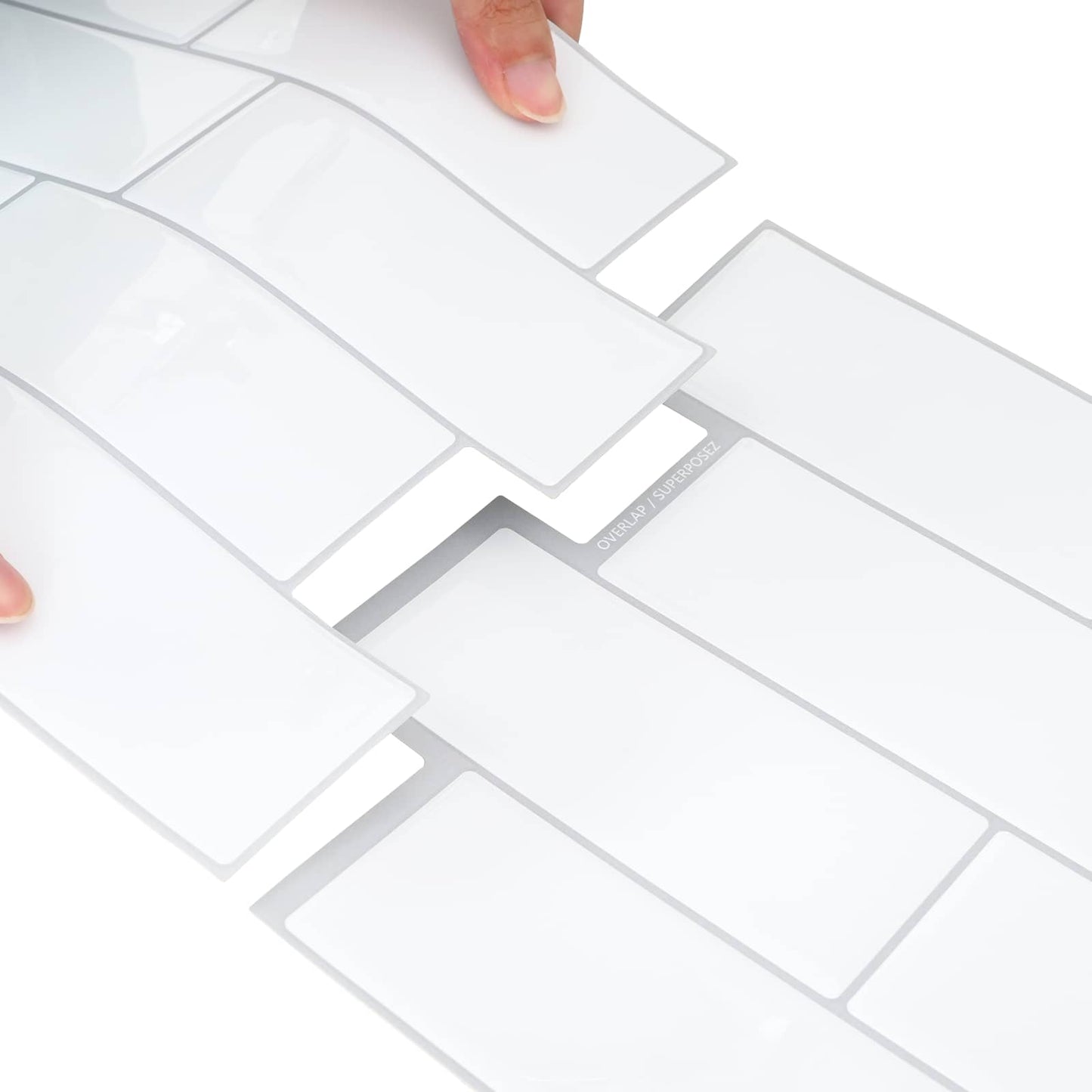 Decorative Stickers 10 pcs White Grey 29 x 21 cm