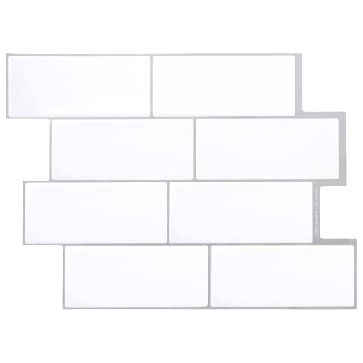 Decorative Stickers 10 pcs White Grey 29 x 21 cm