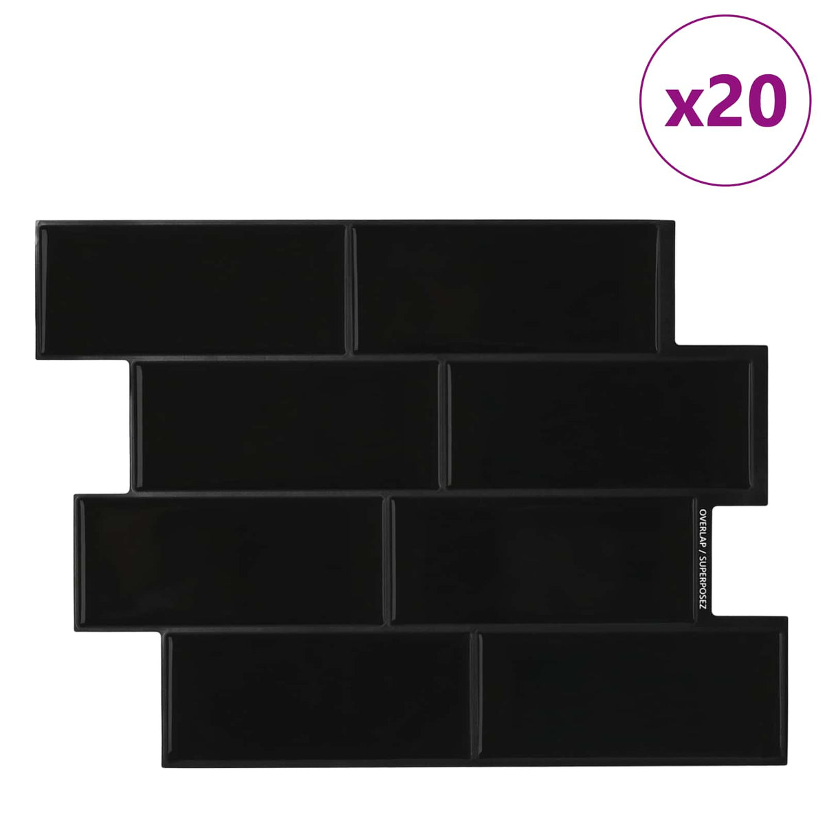 Decorative Stickers 20 pcs Black 29 x 21 cm