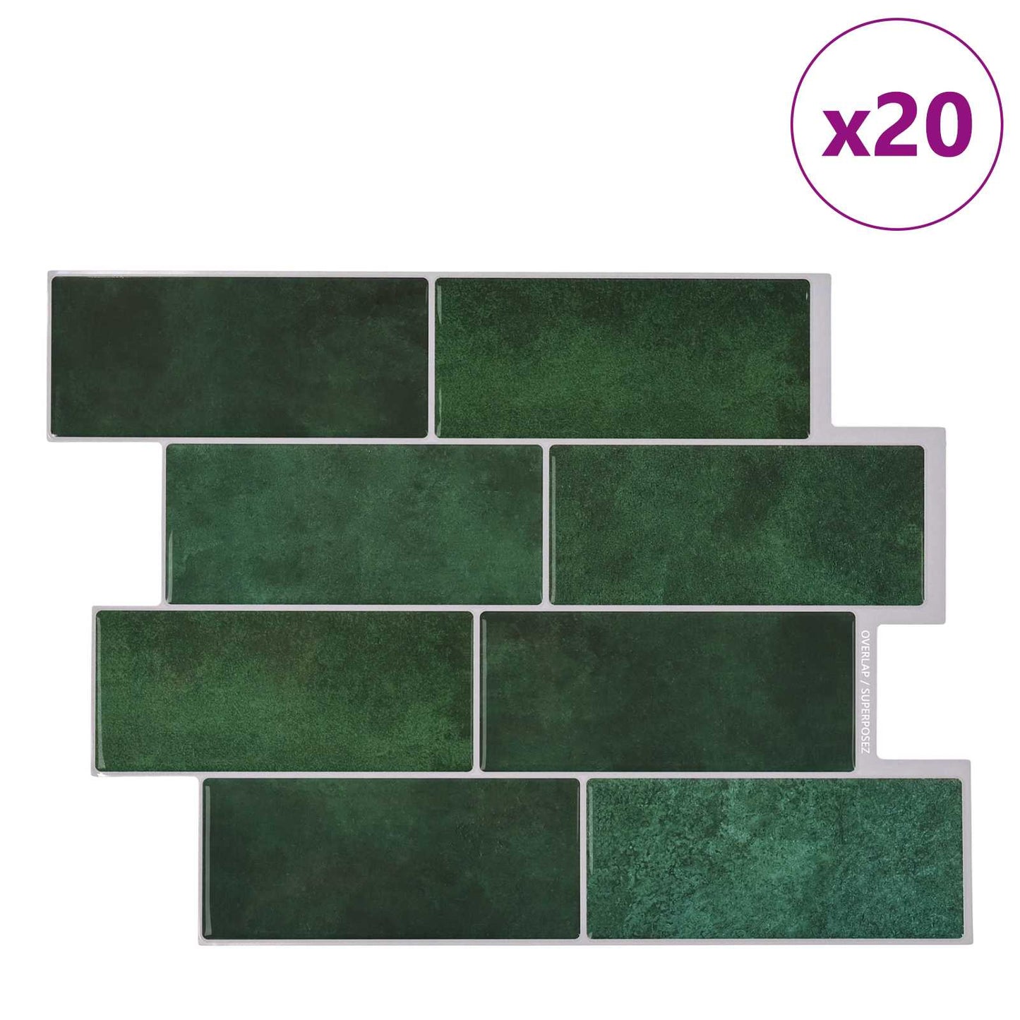 Decorative Stickers 20 pcs Dark Green 29 x 21 cm
