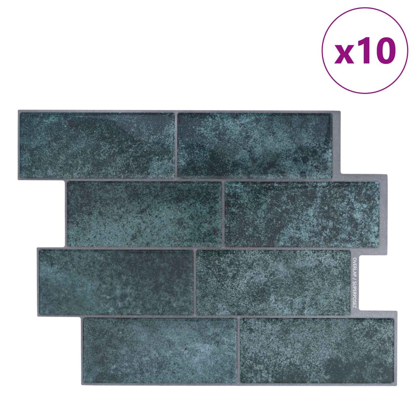 Decorative Stickers 10 pcs Blue Green 29 x 21 cm