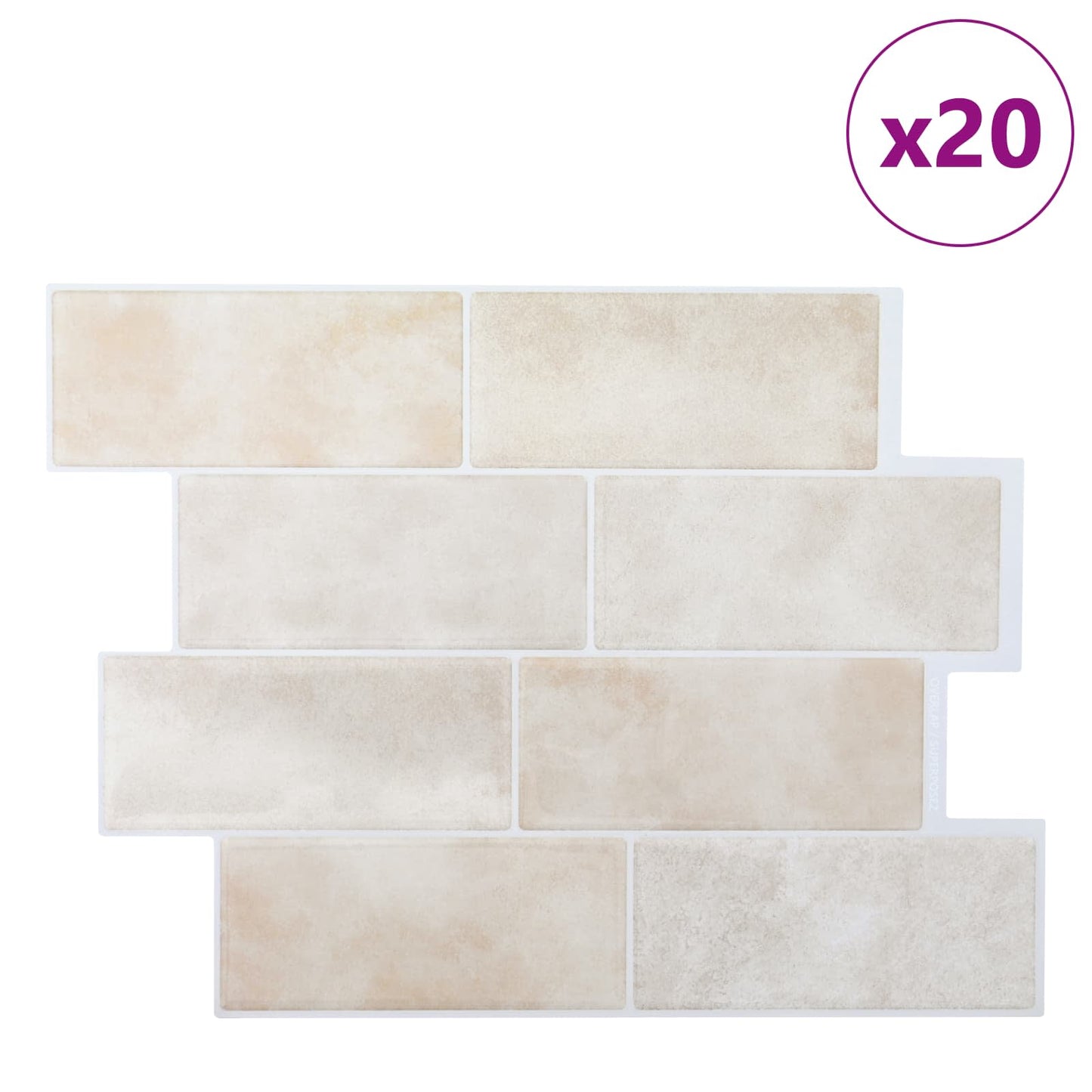 Decorative Stickers 20 pcs Beige Marble 29 x 21 cm