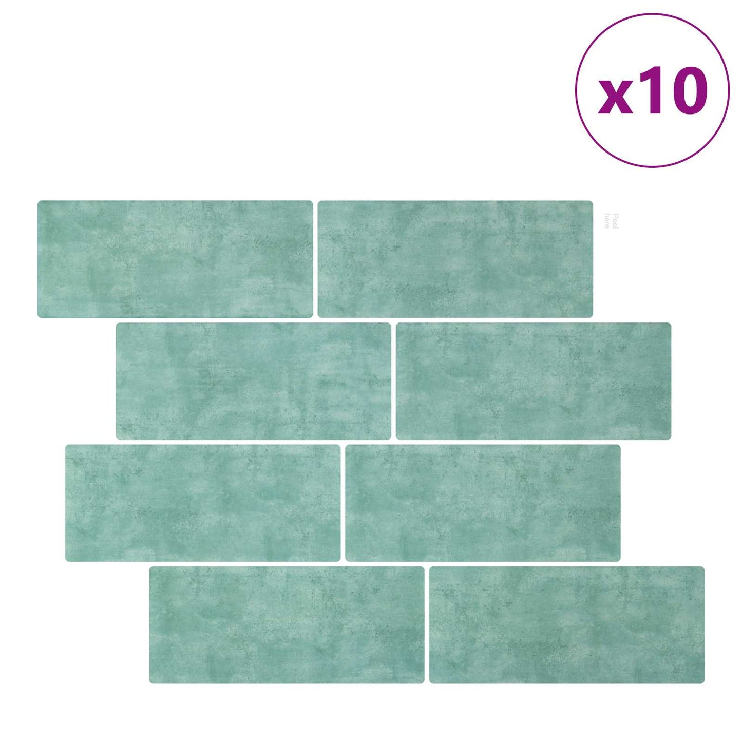 Decorative Stickers 10 pcs Grey Green 29 x 21 cm