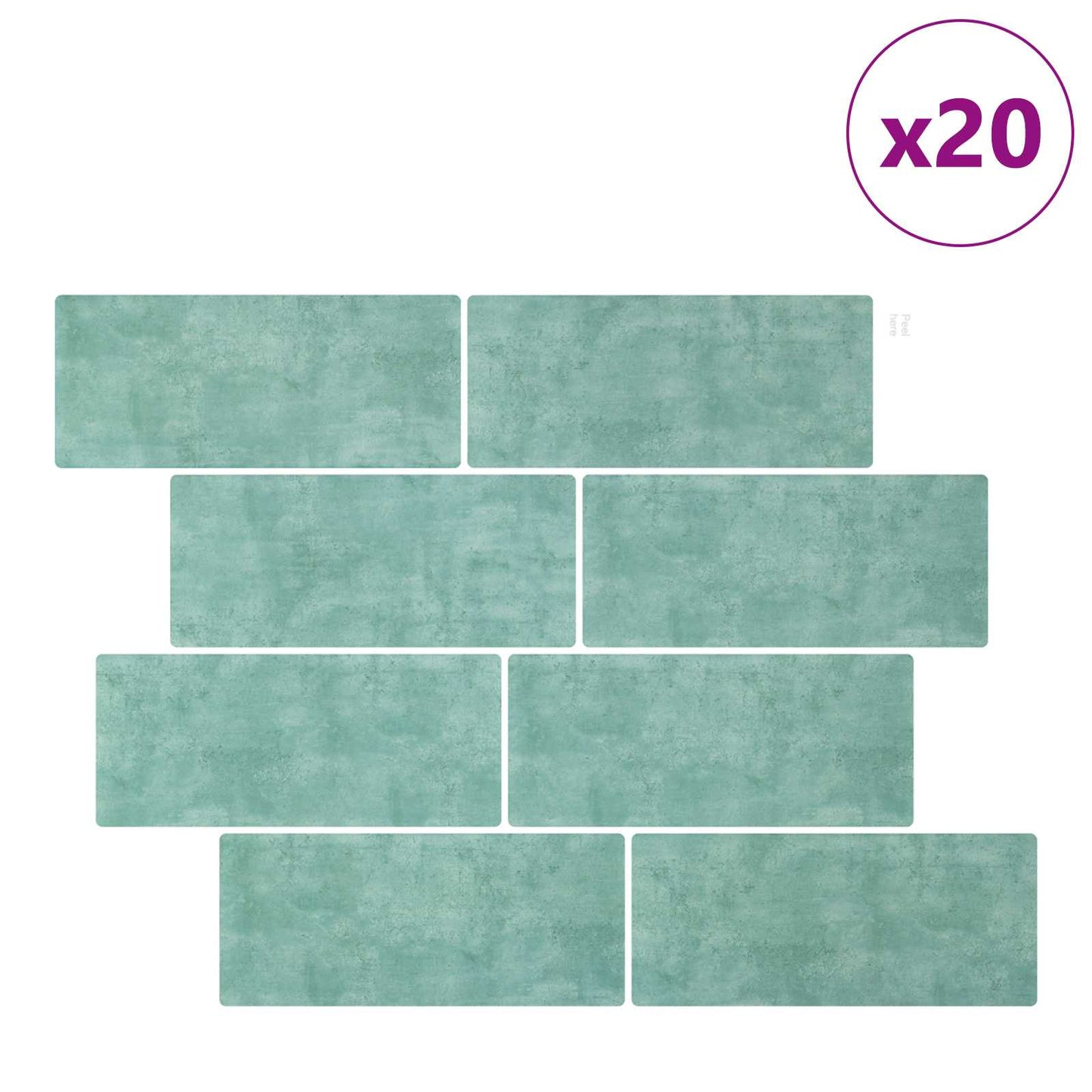 Decorative Stickers 20 pcs Grey Green 29 x 21 cm