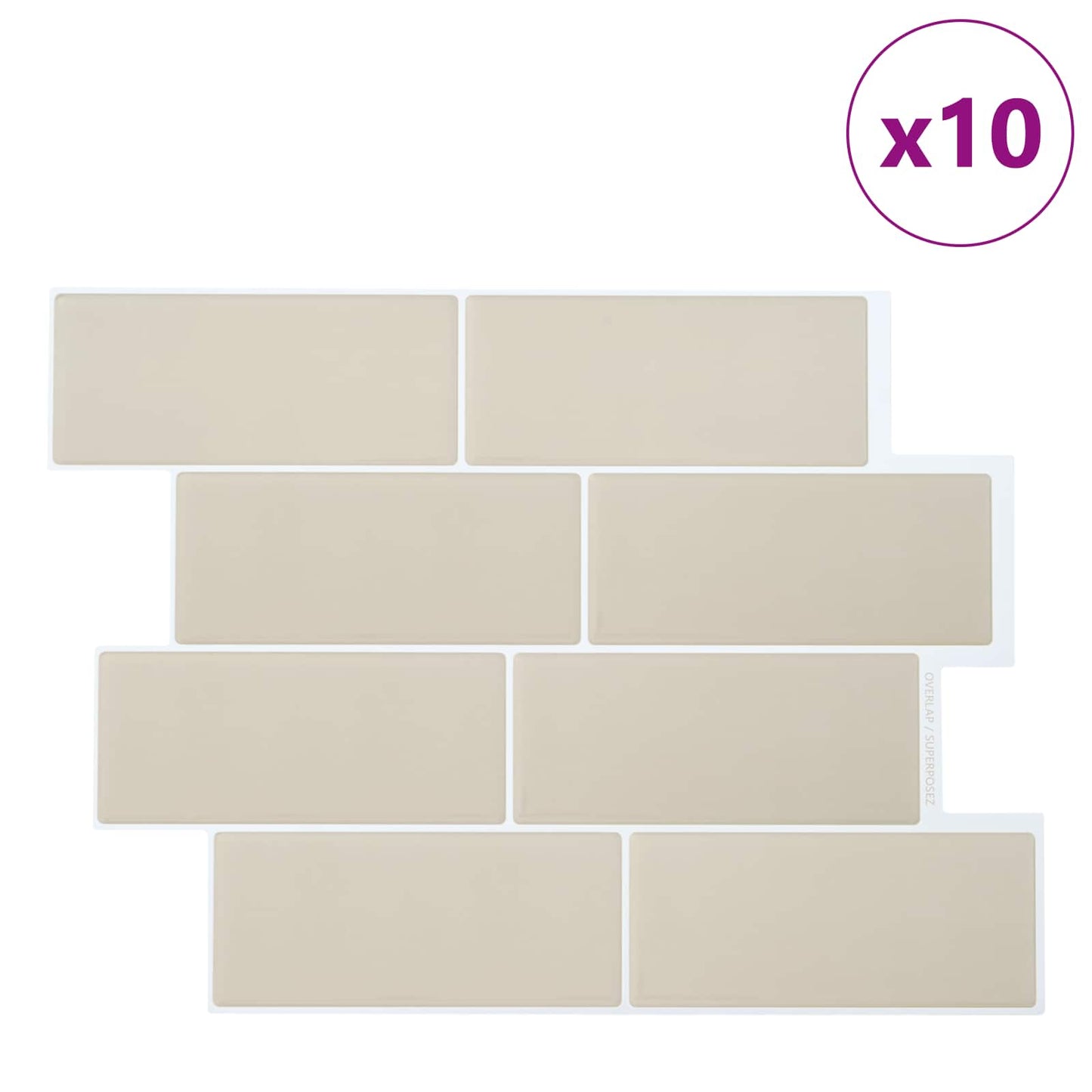 Decorative Stickers 10 pcs Beige 29 x 21 cm