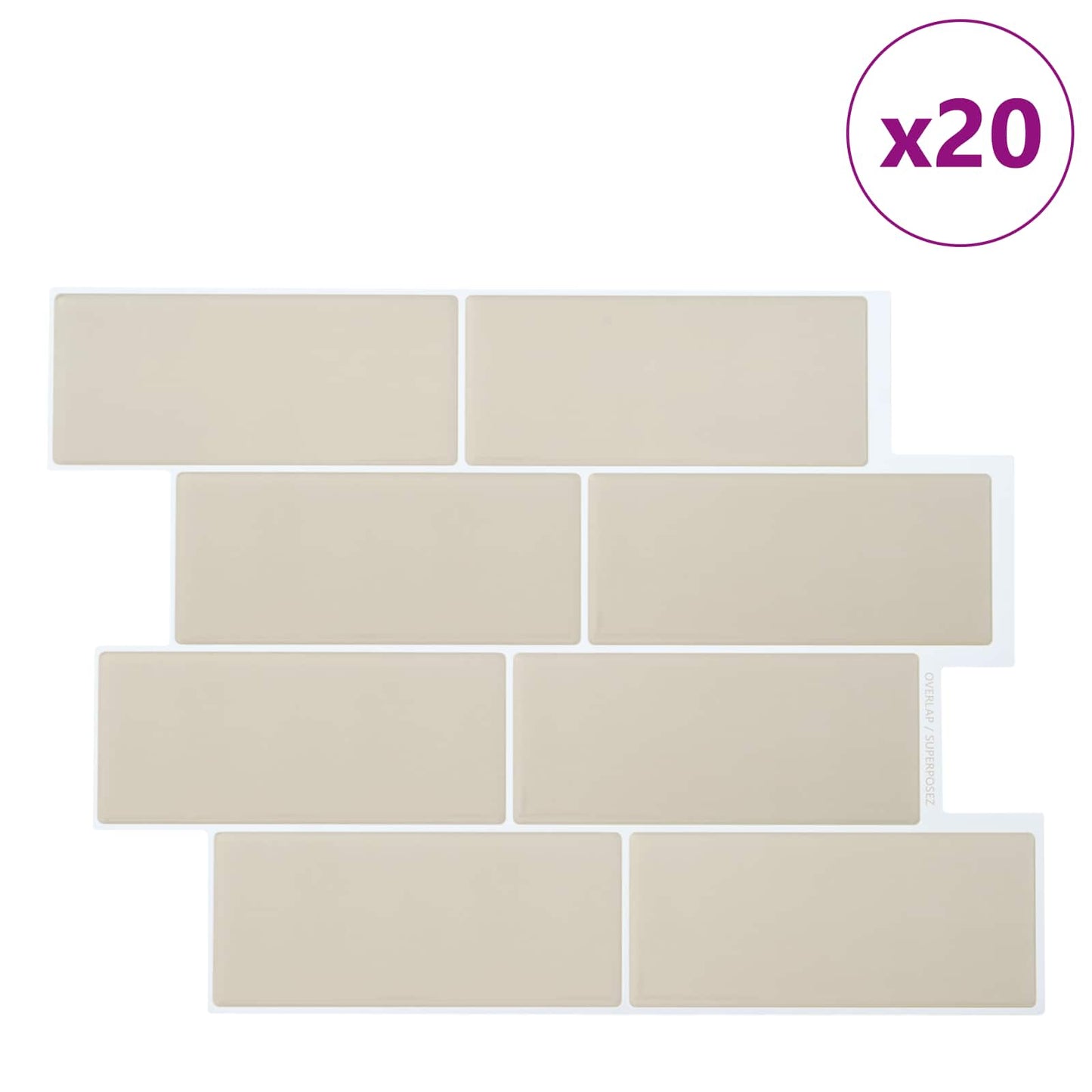 Decorative Stickers 20 pcs Beige 29 x 21 cm