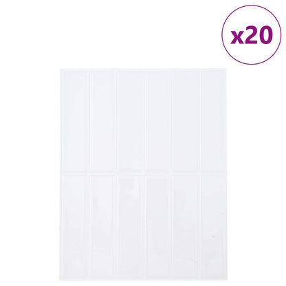 Rectangular Tile 20 pcs White 29 x 23 x 0.08 cm