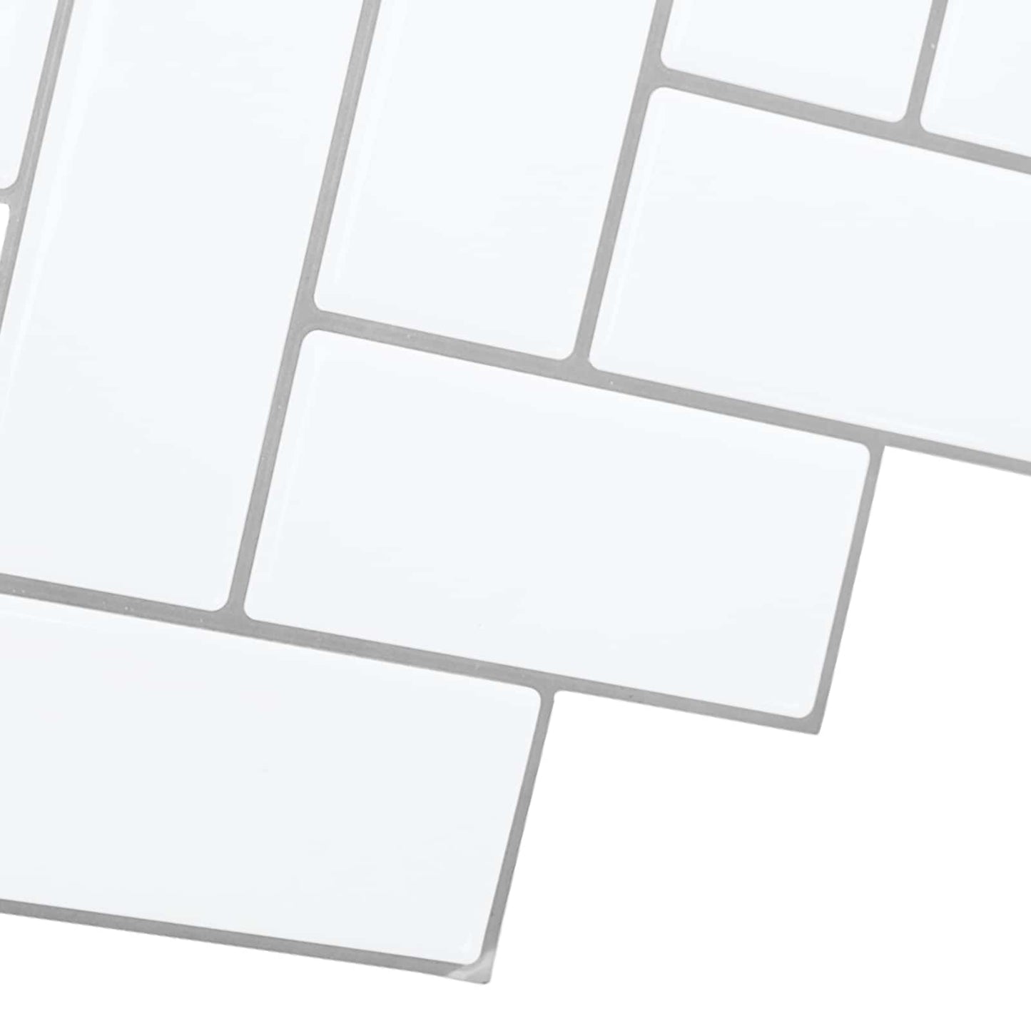 Herringbone Tile 20 pcs White Grey 30 x 30 cm