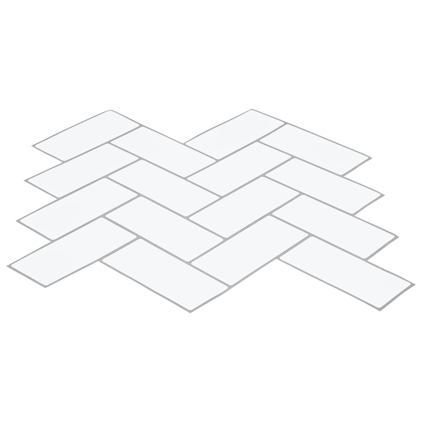 Herringbone Tile 20 pcs White Grey 30 x 30 cm