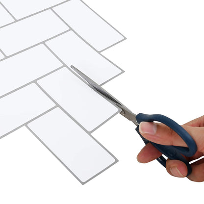 Herringbone Tile 50 pcs White Grey 30 x 30 cm