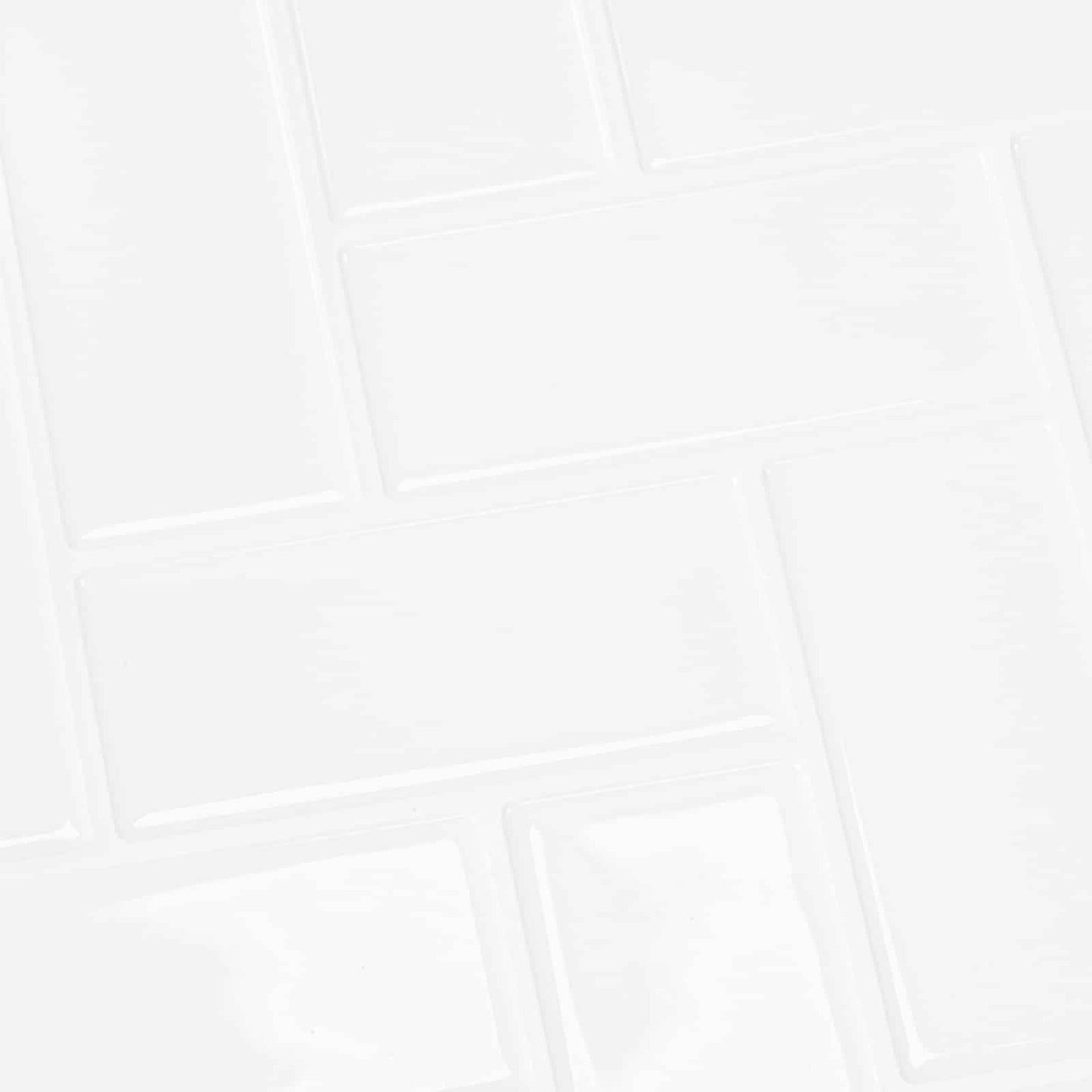 Herringbone Tile 10 pcs White 30 x 30 cm Polyurethane and PET