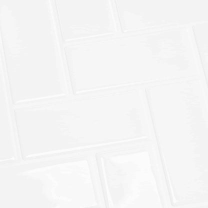 Herringbone Tile 10 pcs White 30 x 30 cm Polyurethane and PET