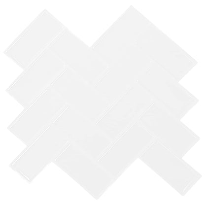 Herringbone Tile 10 pcs White 30 x 30 cm Polyurethane and PET