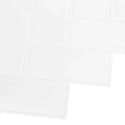 Herringbone Tile 50 pcs White 30 x 30 cm Polyurethane and PET