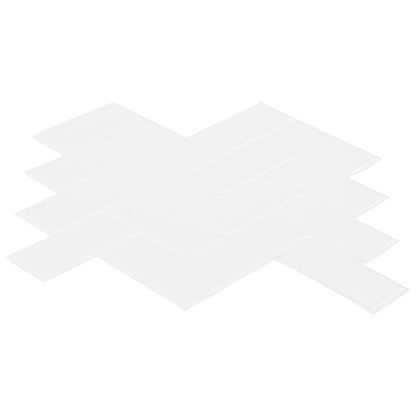 Herringbone Tile 50 pcs White 30 x 30 cm Polyurethane and PET