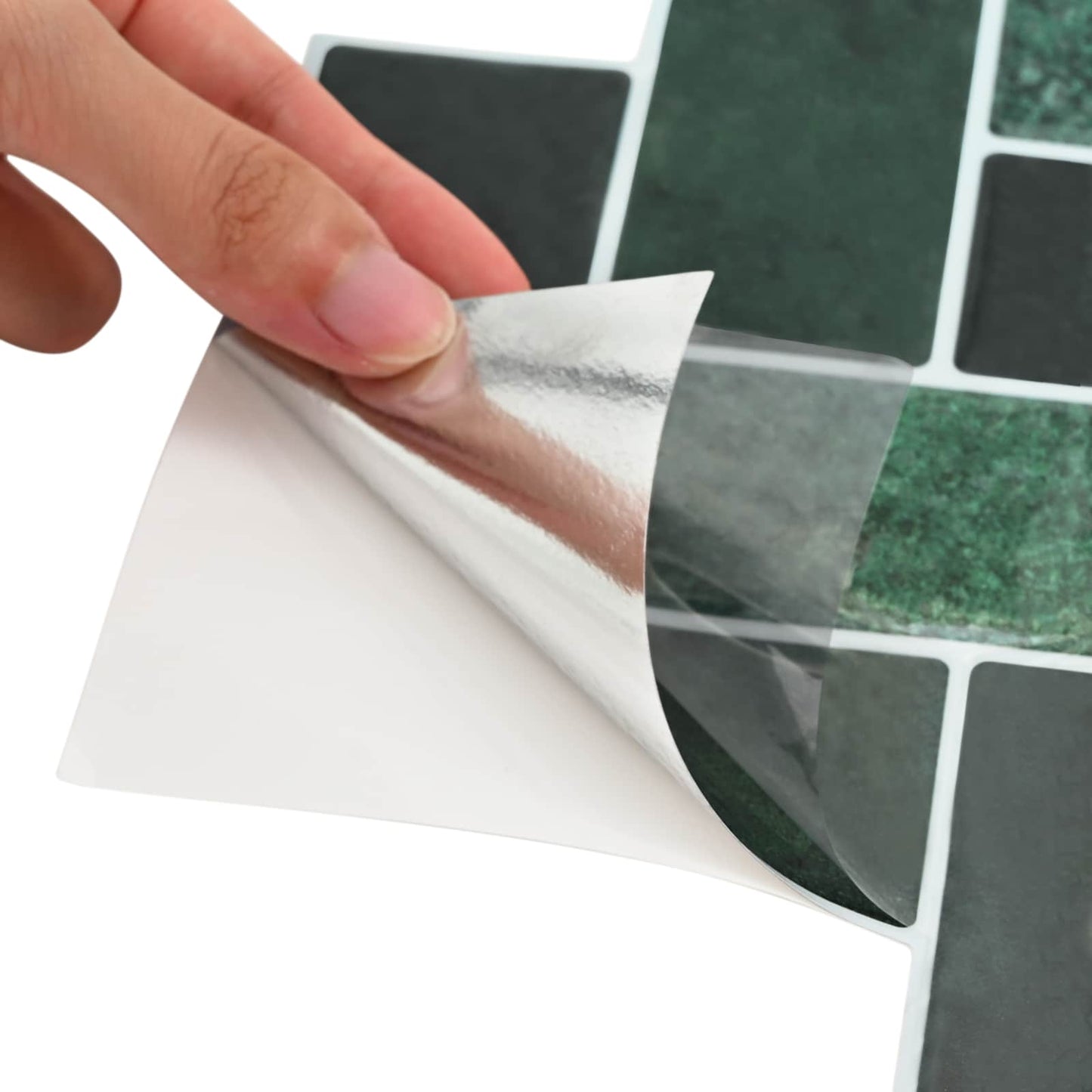 Herringbone Tile 10 pcs Dark Green 30 x 30 cm