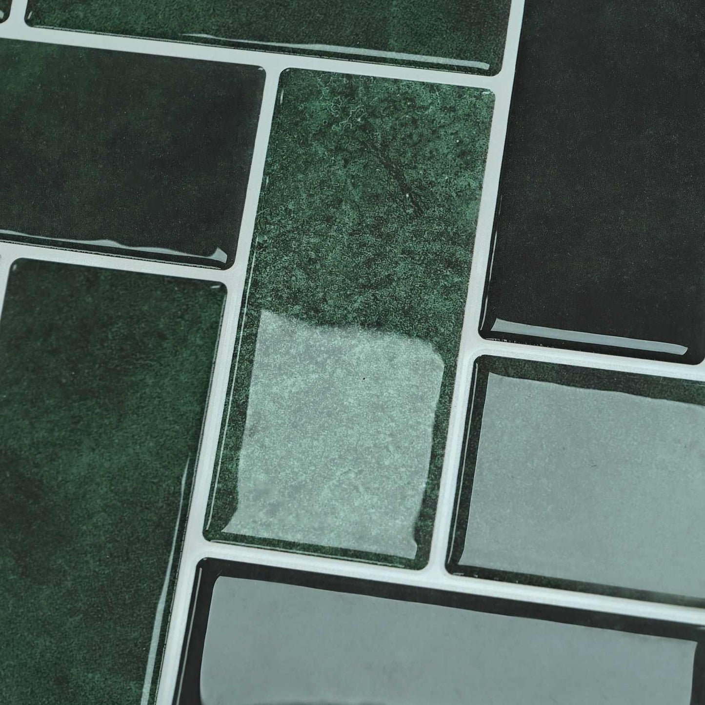 Herringbone Tile 10 pcs Dark Green 30 x 30 cm