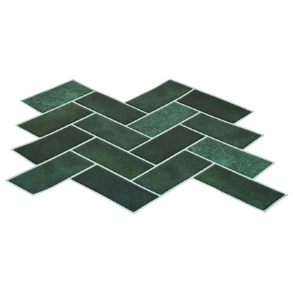 Herringbone Tile 10 pcs Dark Green 30 x 30 cm