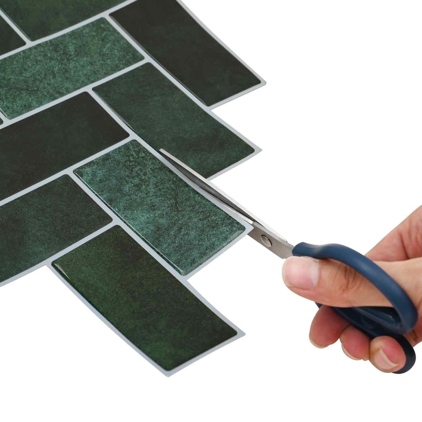 Herringbone Tile 20 pcs Dark Green 30 x 30 cm