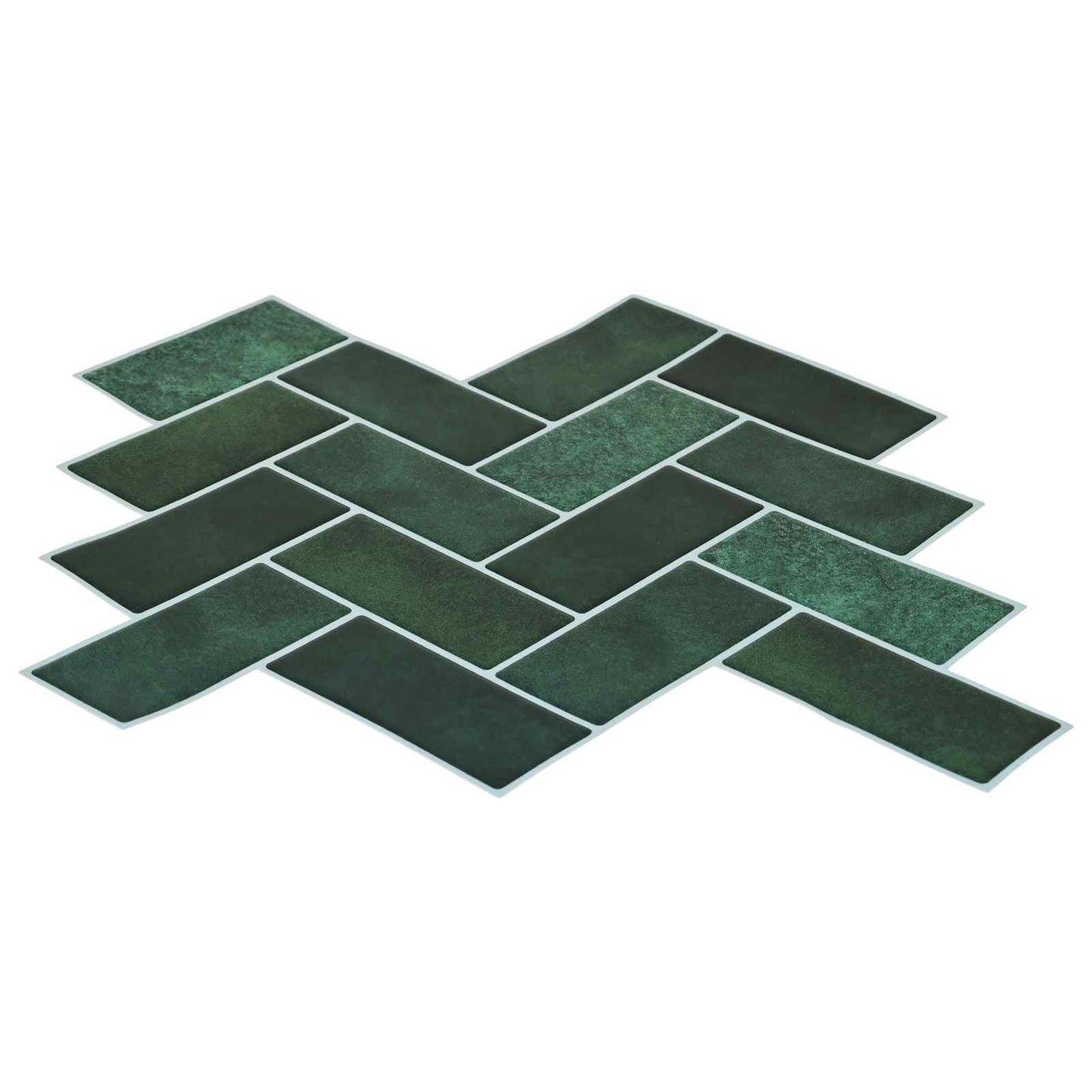 Herringbone Tile 20 pcs Dark Green 30 x 30 cm