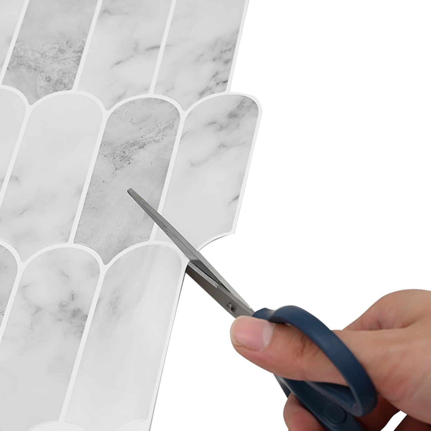 Feather Tile 10 pcs Grey Marble 30 x 30 cm Polyurethane and PET