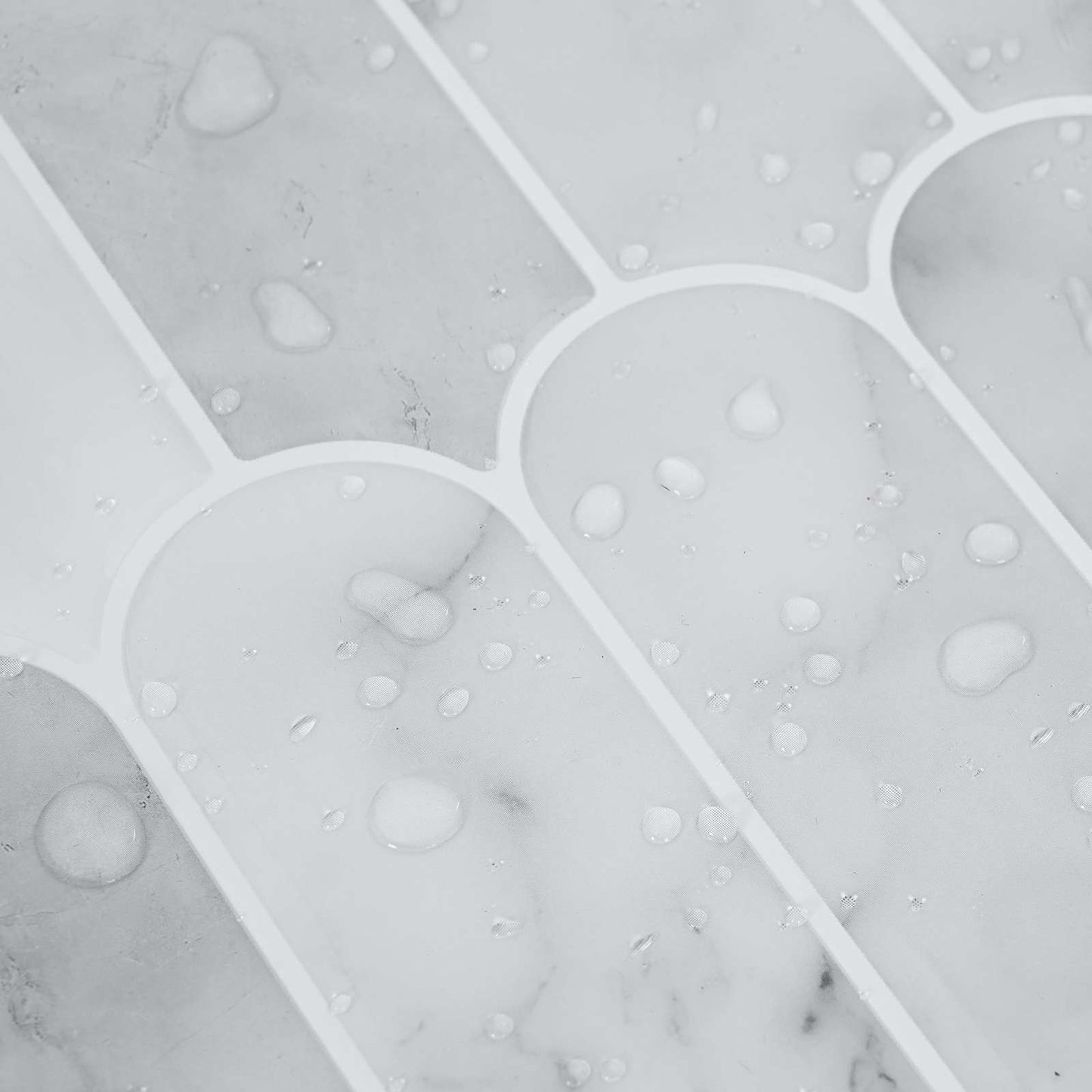 Feather Tile 10 pcs Grey Marble 30 x 30 cm Polyurethane and PET