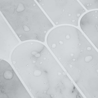 Feather Tile 10 pcs Grey Marble 30 x 30 cm Polyurethane and PET