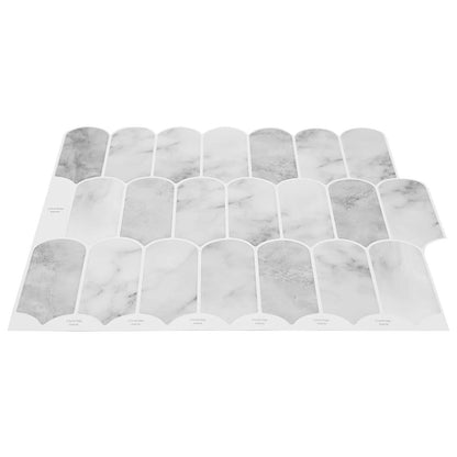 Feather Tile 20 pcs Grey Marble 30 x 30 cm Polyurethane and PET