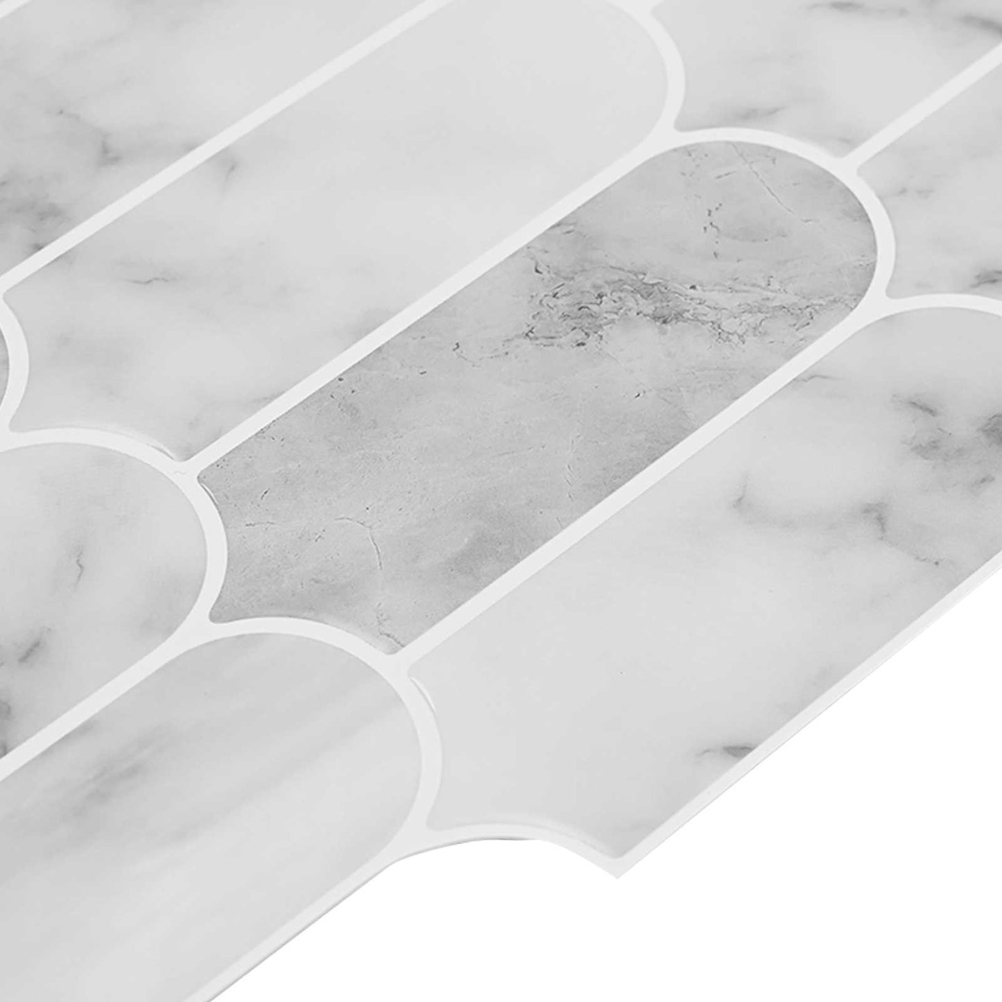 Feather Tile 50 pcs Grey Marble 30 x 30 cm Polyurethane and PET