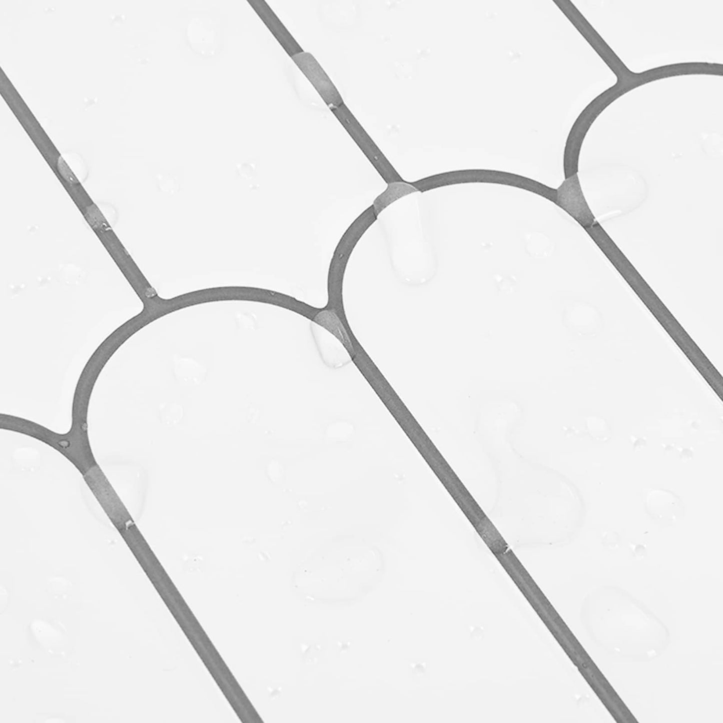 Feather Tile 10 pcs White Grey 30 x 30 cm Polyurethane and PET