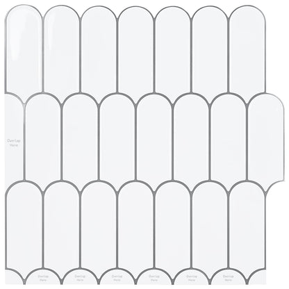 Feather Tile 10 pcs White Grey 30 x 30 cm Polyurethane and PET