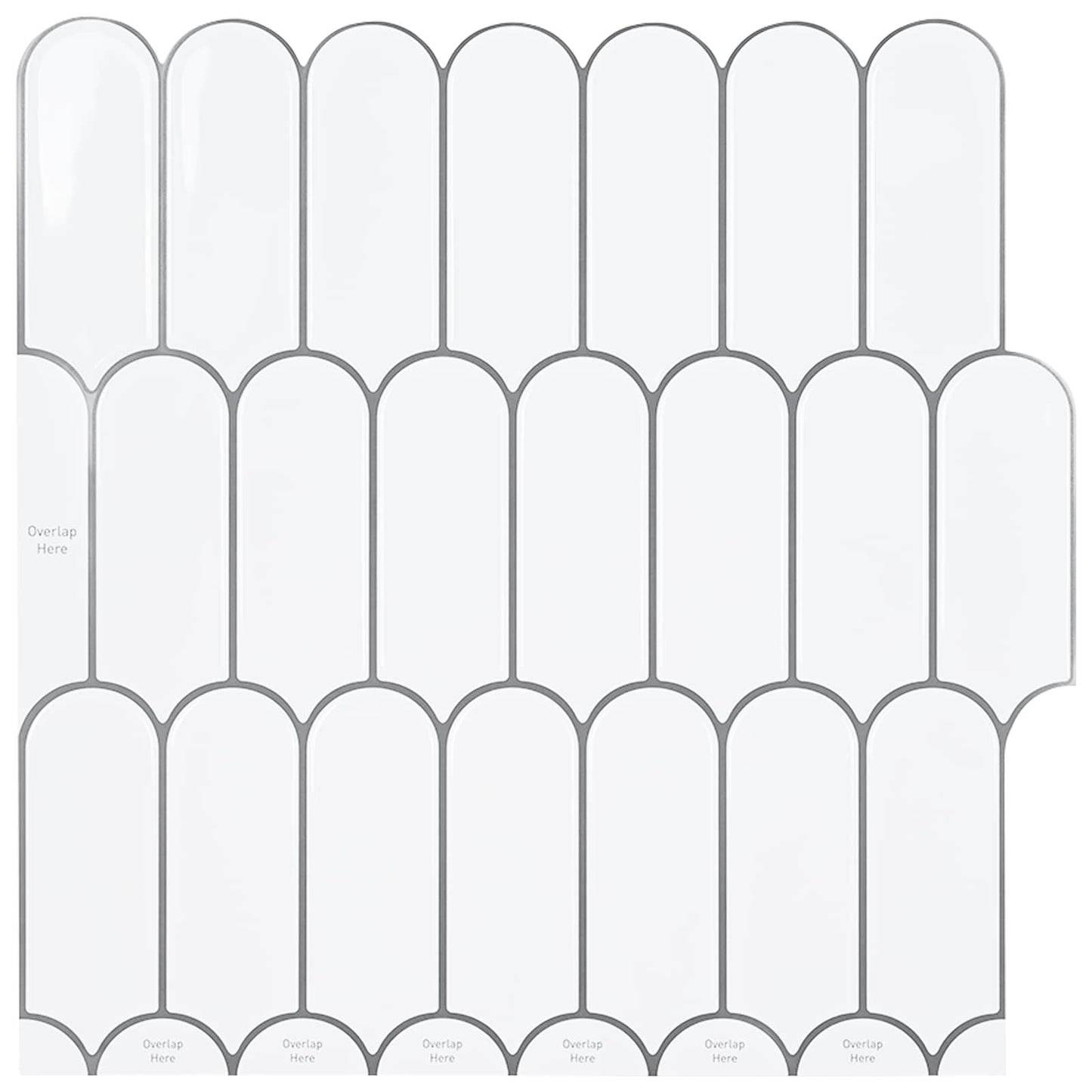 Feather Tile 20 pcs White Grey 30 x 30 cm Polyurethane and PET