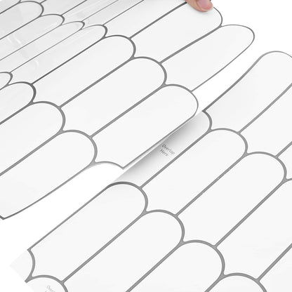 Feather Tile 50 pcs White Grey 30 x 30 cm Polyurethane and PET