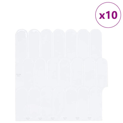 Feather Tile 10 pcs White 30 x 30 cm Polyurethane and PET