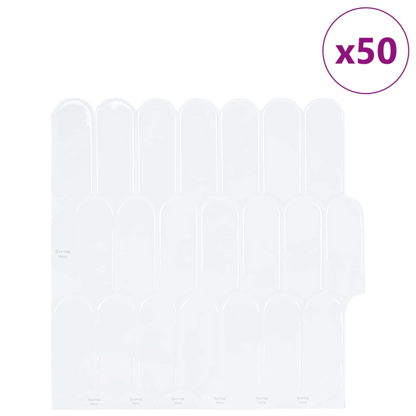 Feather Tile 50 pcs White 30 x 30 cm Polyurethane and PET