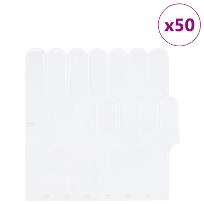 Feather Tile 50 pcs White 30 x 30 cm Polyurethane and PET