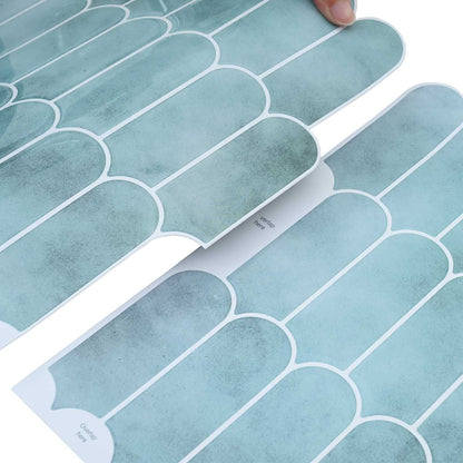 Feather Tile 10 pcs Green 30 x 30 cm Polyurethane and PET