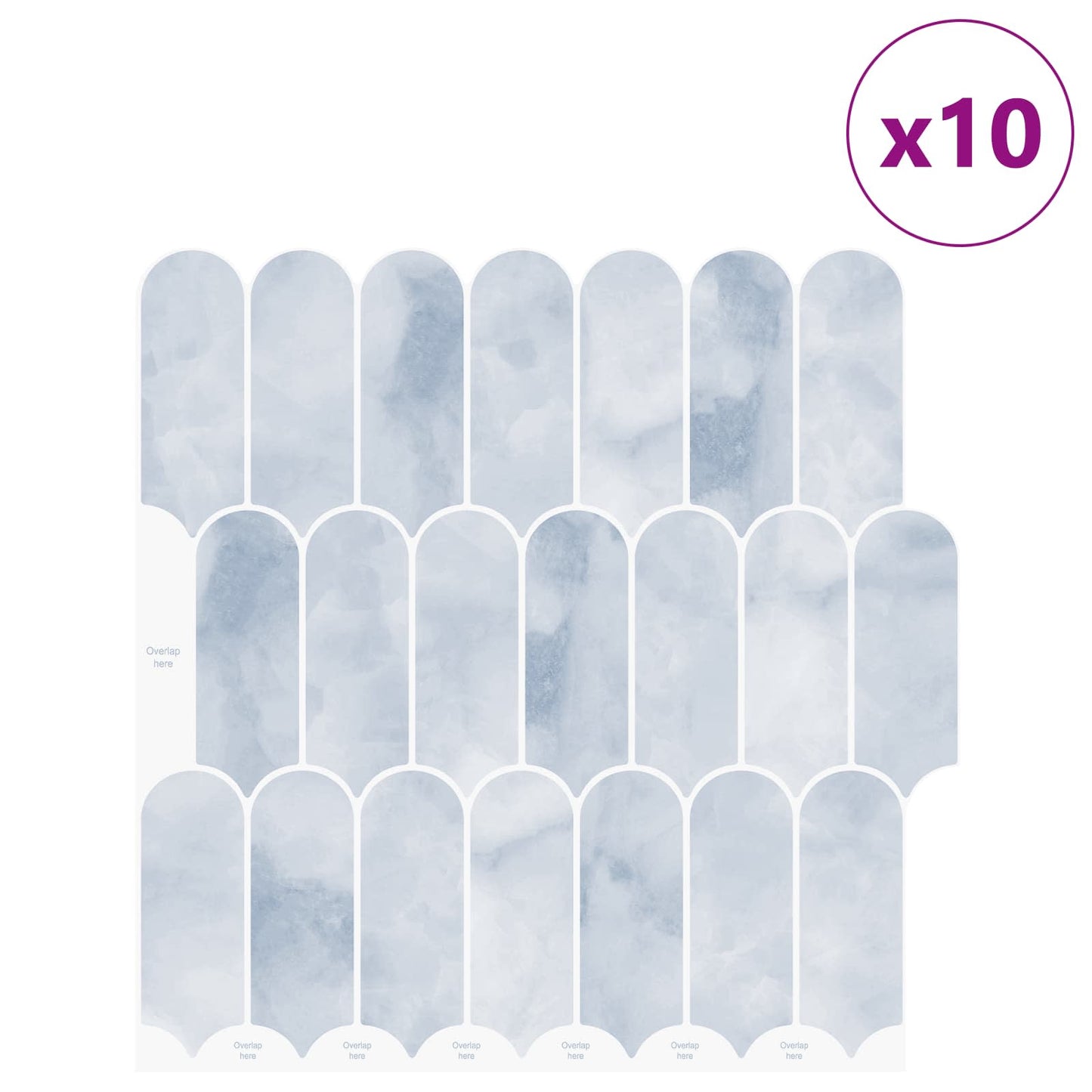 Feather Tile 10 pcs Light Blue 30 x 30 cm Polyurethane and PET