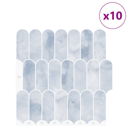 Feather Tile 10 pcs Light Blue 30 x 30 cm Polyurethane and PET