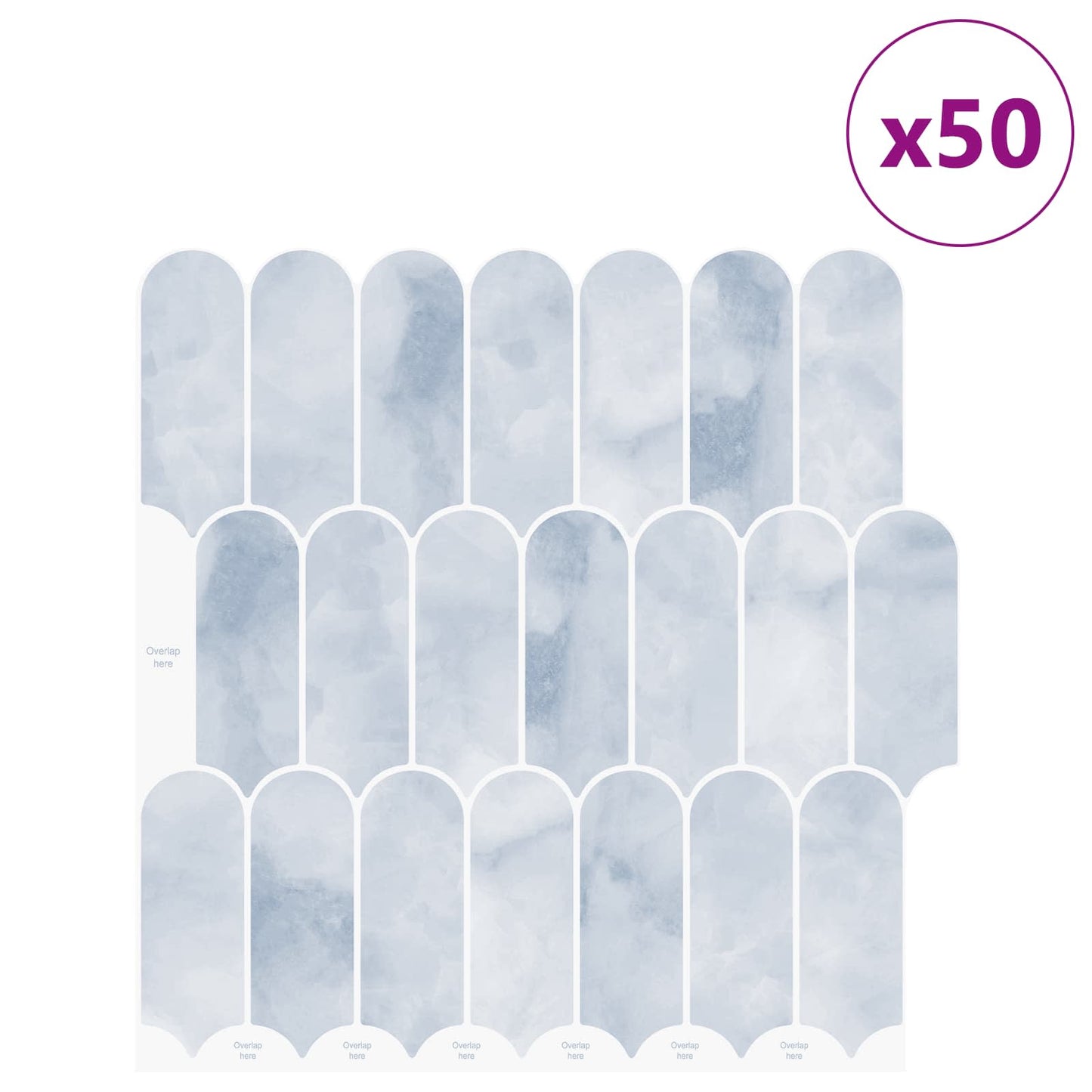 Feather Tile 50 pcs Light Blue 30 x 30 cm Polyurethane and PET