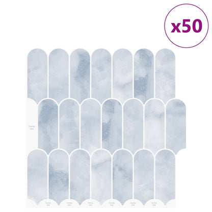 Feather Tile 50 pcs Light Blue 30 x 30 cm Polyurethane and PET