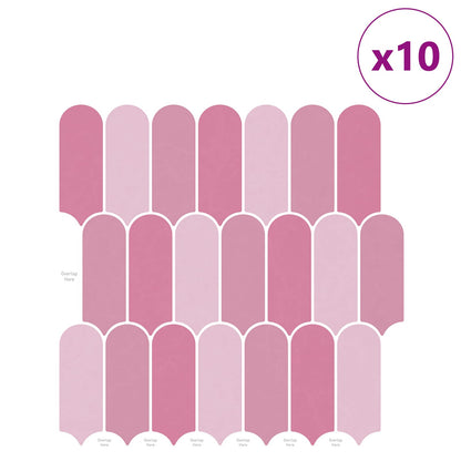 Feather Tile 10 pcs Pink 30 x 30 cm Polyurethane and PET